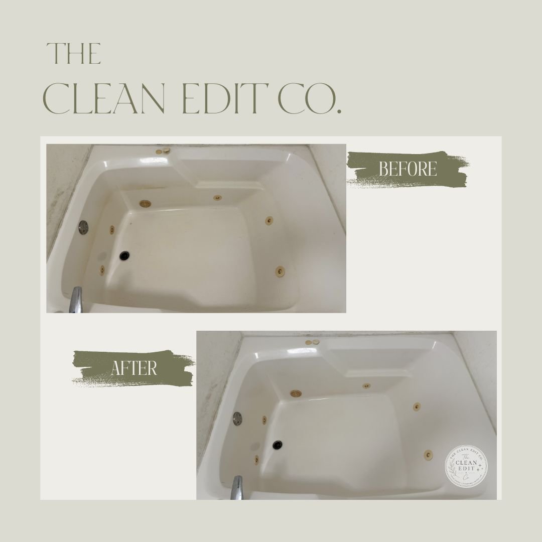 Jetted Tub Detail — before and after by The Clean Edit Co.