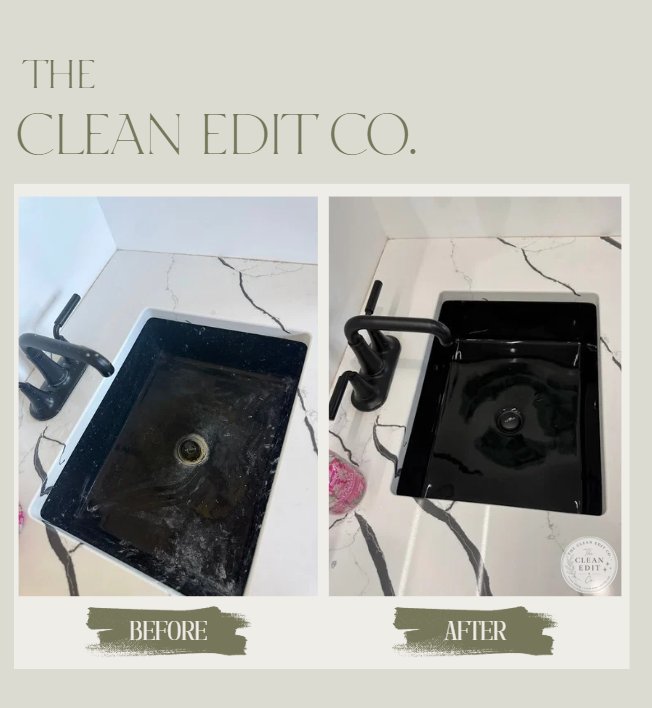 Bathroom Sink Detail — before and after by The Clean Edit Co.